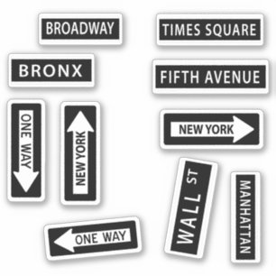 Teckenuppsättning för New York City Street Klistermärken