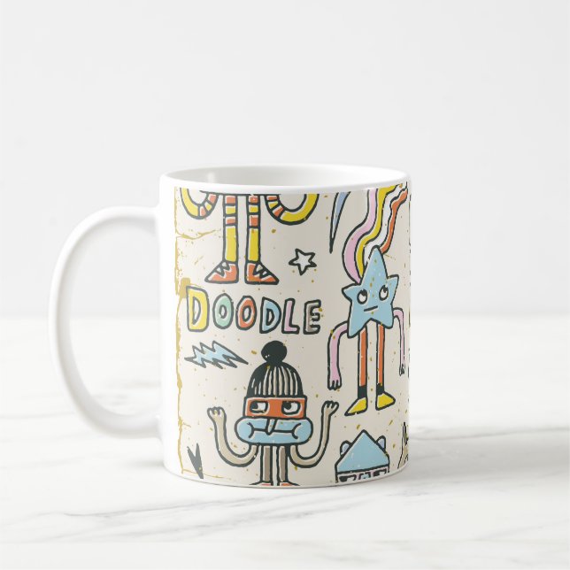Teckenuppsättning för Vintage Kaffemugg (Vänster)