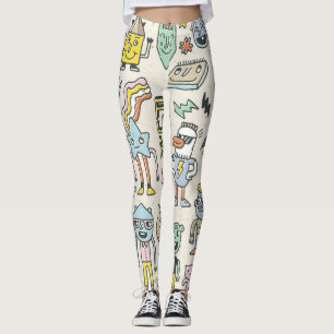 Teckenuppsättning för Vintage Leggings