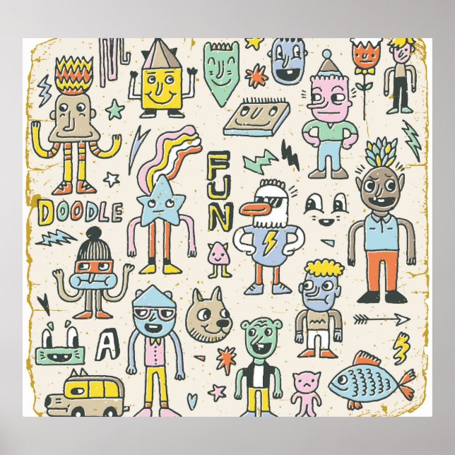 Teckenuppsättning för Vintage Poster (Framsidan)