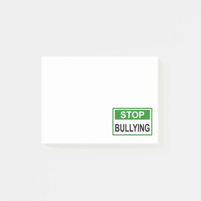 Teckna för att stoppa mobbning grönt post-it block (Framsida)