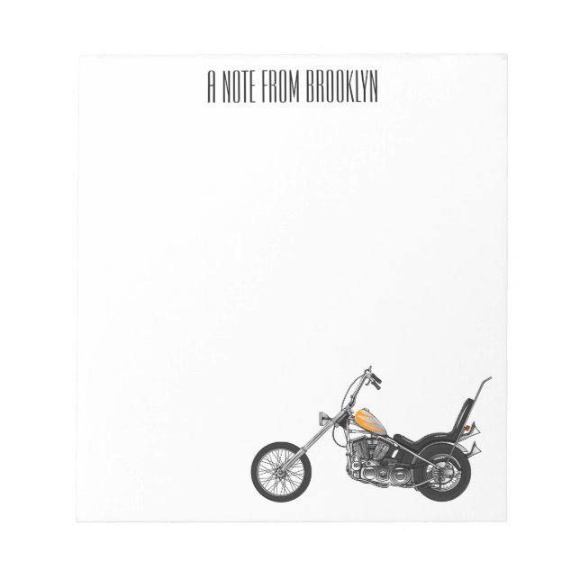 Tecknad 1950 - motorcykel för köpare anteckningsblock (Framsida)