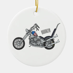 Tecknad 1950 - motorcykel för köpare julgransprydnad keramik