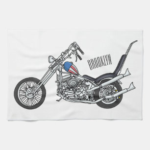 Tecknad 1950 - motorcykel för köpare kökshandduk