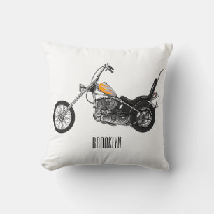 Tecknad 1950 - motorcykel för köpare kudde