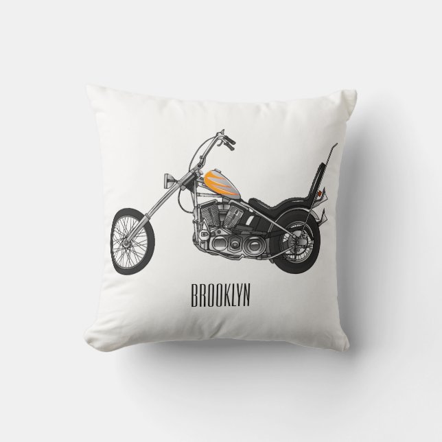Tecknad 1950 - motorcykel för köpare kudde (Framsida)