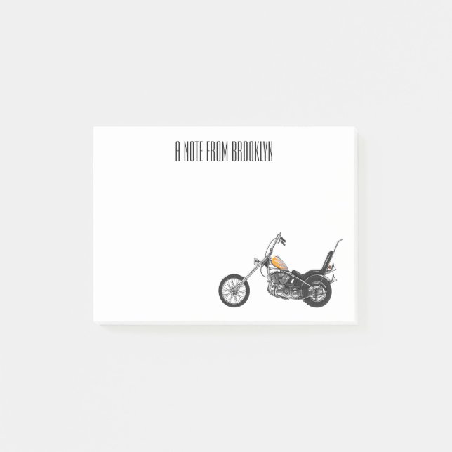 Tecknad 1950 - motorcykel för köpare post-it block (Framsida)