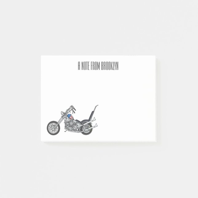 Tecknad 1950 - motorcykel för köpare post-it block (Framsida)