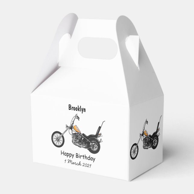 Tecknad 1950 - motorcykel för köpare presentaskar (Framsidan Sidan)