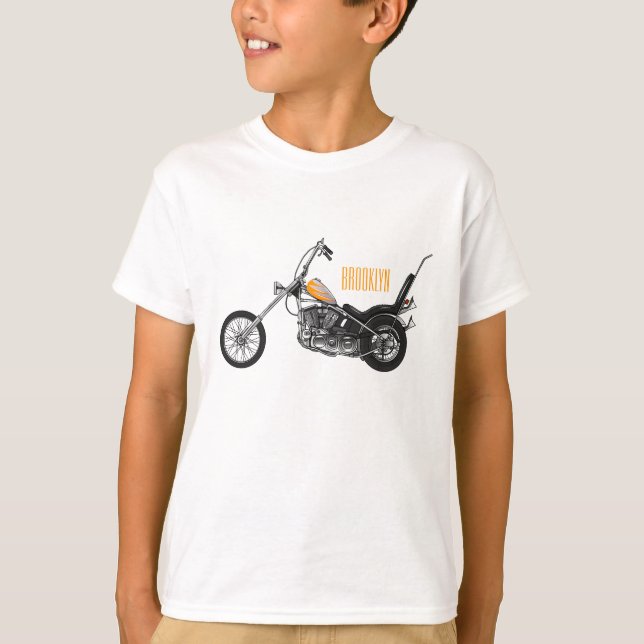 Tecknad 1950 - motorcykel för köpare t shirt (Framsida)