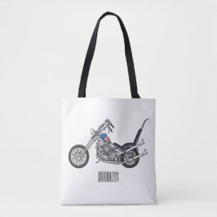 Tecknad 1950 - motorcykel för köpare tygkasse