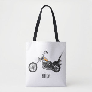Tecknad 1950 - motorcykel för köpare tygkasse