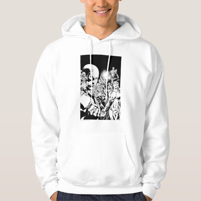 Tecknad 2 i svartvitt hoodie (Framsida)