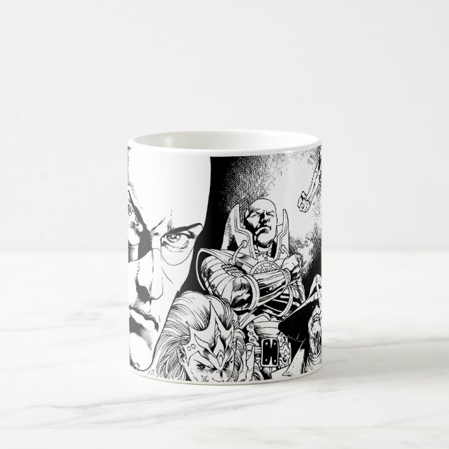 Tecknad 2 i svartvitt kaffemugg (Center)