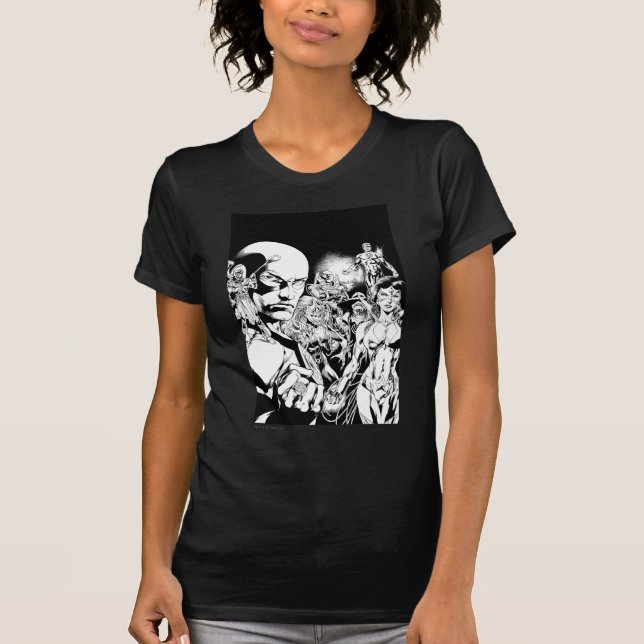 Tecknad 2 i svartvitt t shirt (Framsida)