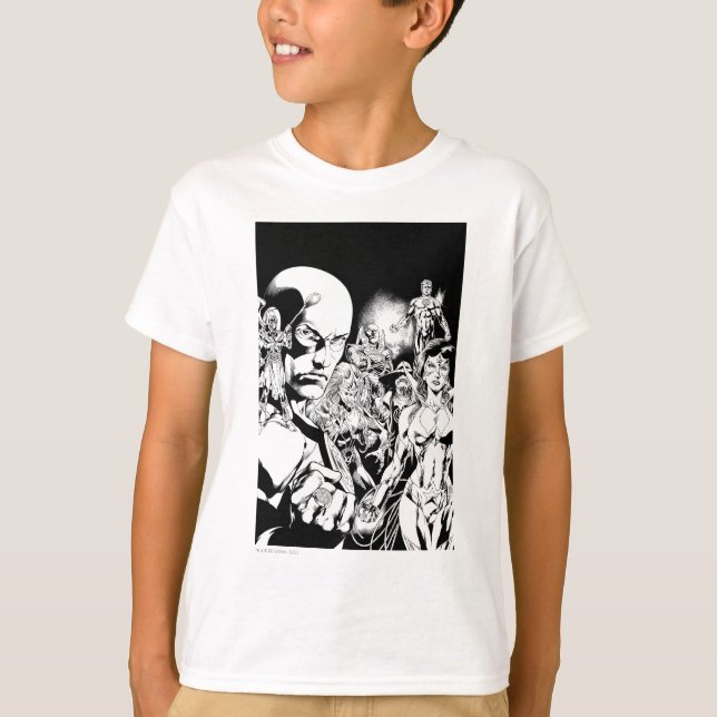 Tecknad 2 i svartvitt t-shirt (Framsida)