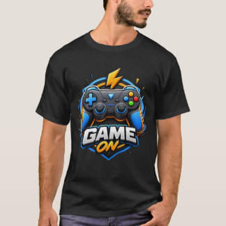 Tecknad 3D-spelkontrolllogotyp T-shirt-design T Shirt