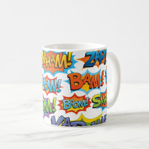 Tecknad Action Ord Kaffemugg
