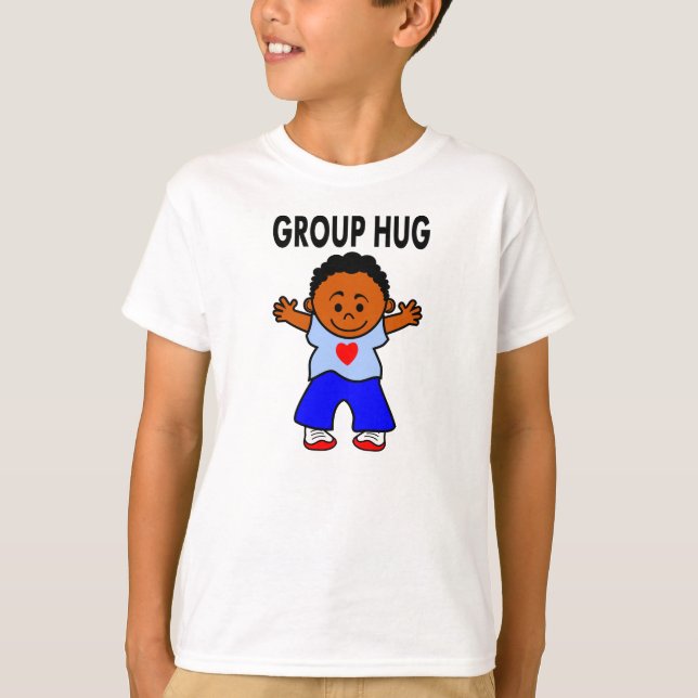tecknad African American boyes longtärmades T-shirt (Framsida)