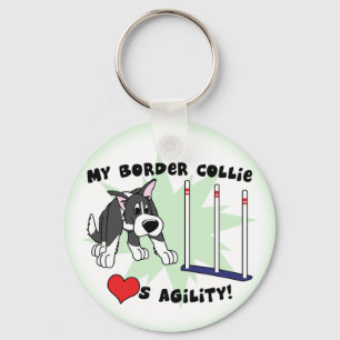 Tecknad Agilitet Gräns Collie Keychain Nyckelring