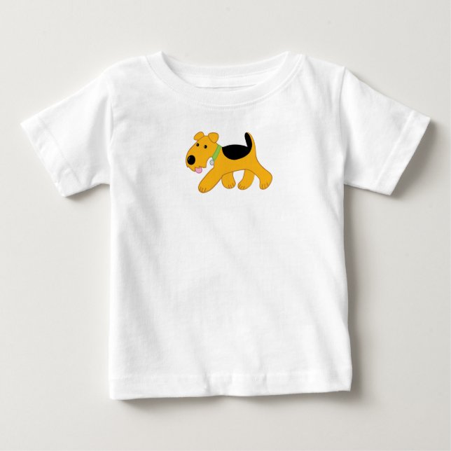 Tecknad Airedale Terrier Baby Bra Jersey T-Shirt (Framsida)