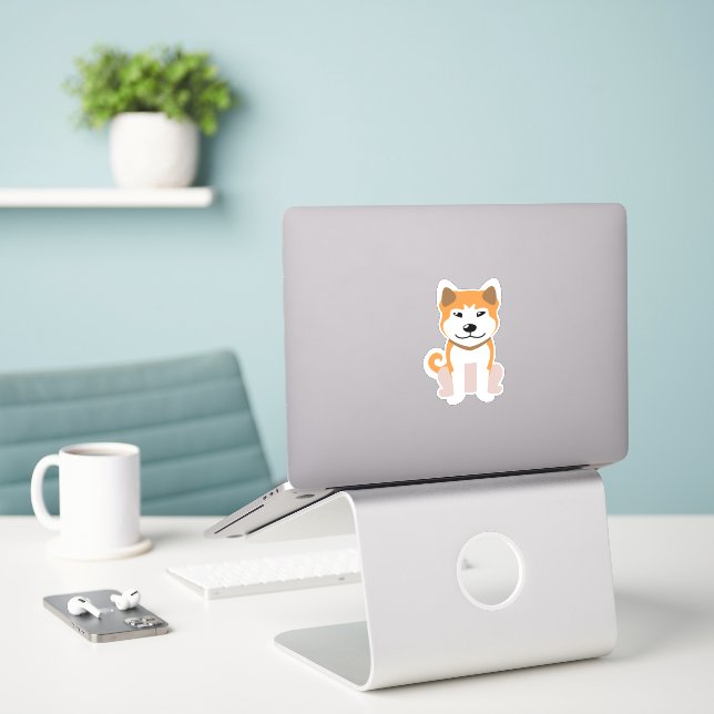 Tecknad Akita Inu Hund Klistermärken (Laptop På Skrivbordet)