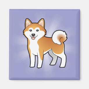 Tecknad Akita Inu/Shiba Inu Magnet