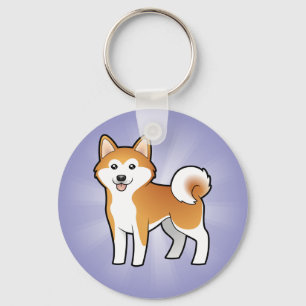 Tecknad Akita Inu/Shiba Inu Nyckelring