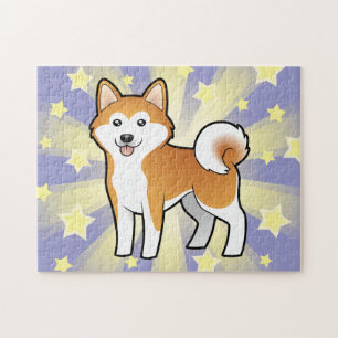 Tecknad Akita Inu/Shiba Inu Pussel