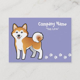 Tecknad Akita Inu/Shiba Inu Visitkort