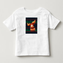 Tecknad älg med julpresent för barn, t-shirt