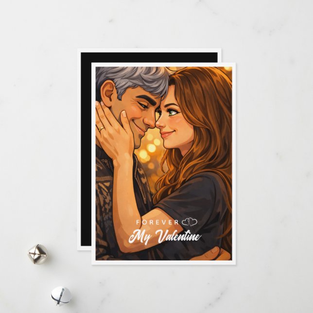 Tecknad Alla hjärtans dag-kort Julkort (Fram/Back In Situ)