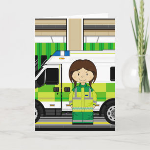 Tecknad Ambulans och EMT Kort