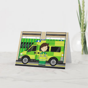 Tecknad Ambulans och EMT Kort
