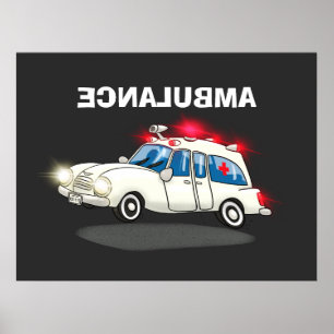 Tecknad Ambulans Poster