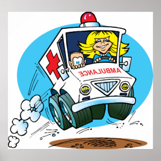 Tecknad Ambulans Poster