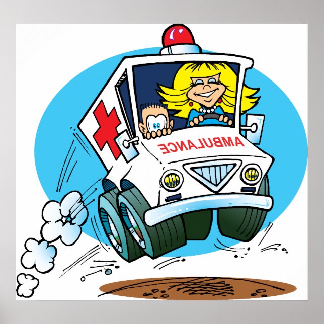 Tecknad Ambulans Poster (Framsidan)