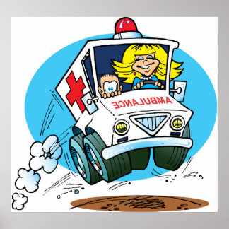 Tecknad Ambulans Poster