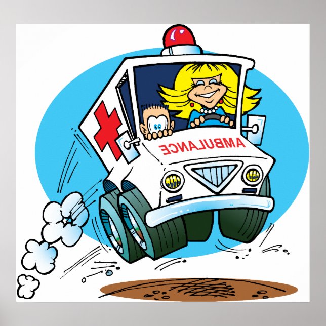 Tecknad Ambulans Poster (Framsidan)