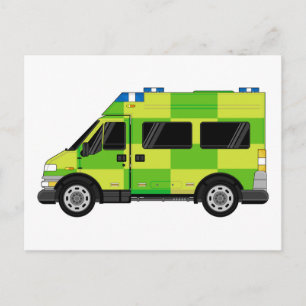 Tecknad Ambulans Vykort