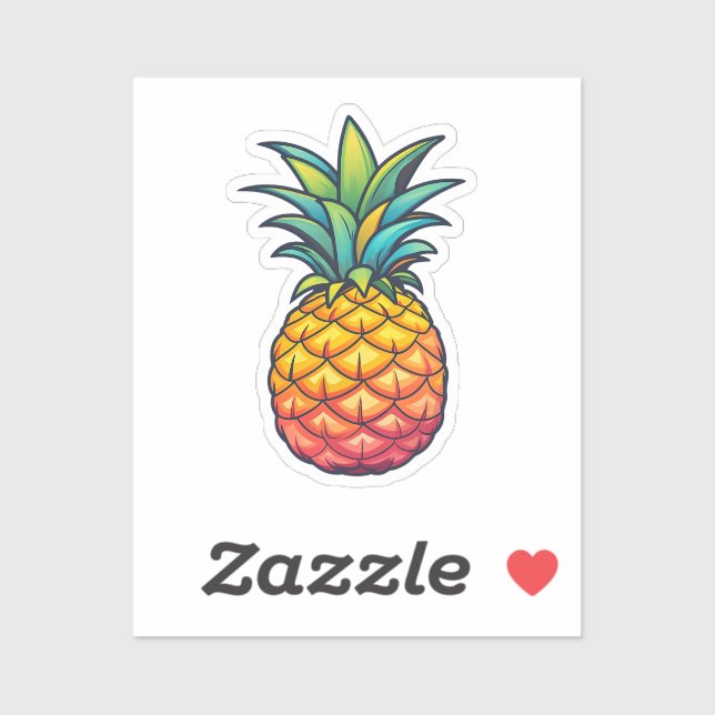 Tecknad ananas klistermärken (Ark)
