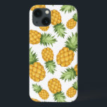 Tecknad Ananas Mönster<br><div class="desc">Vektorlös bakgrund med ananas på vit bakgrund. © och ® Bigstock® - Med förbehåll för alla Höger.</div>