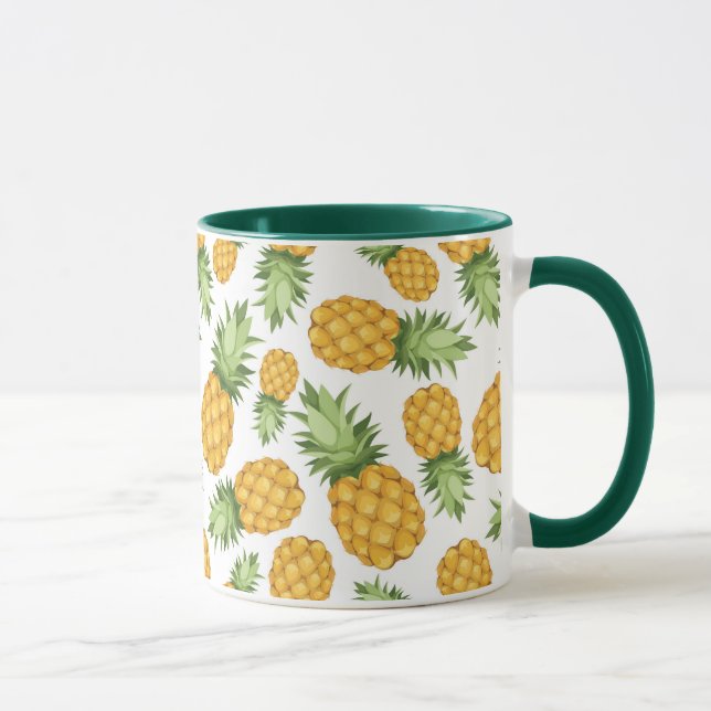 Tecknad Ananas Mönster Mugg (Höger)