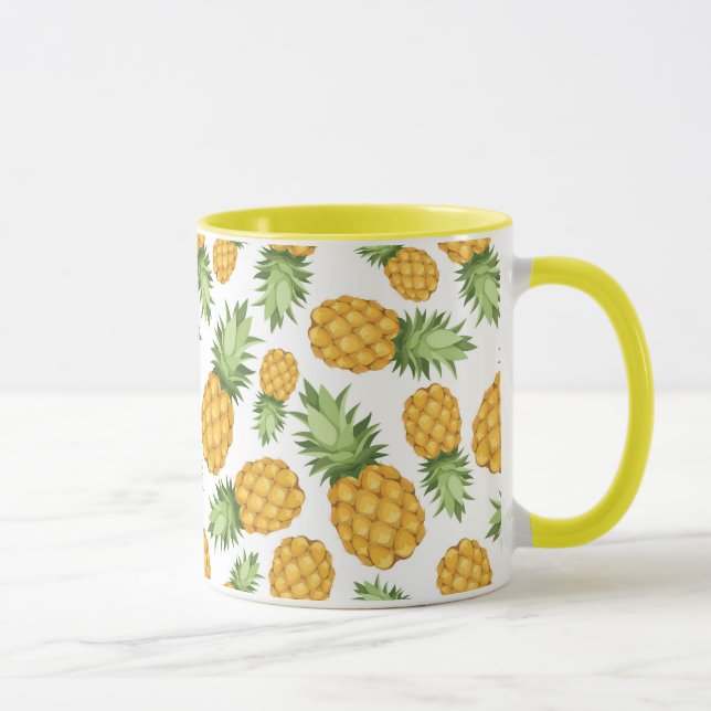 Tecknad Ananas Mönster Mugg (Höger)
