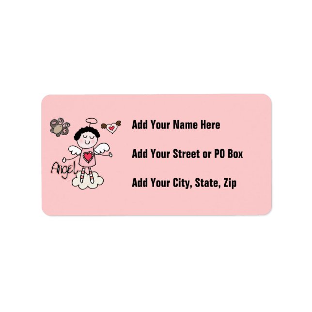 Tecknad Angel Adressetikett (Framsidan)