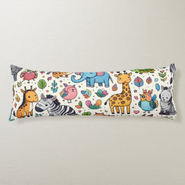 Tecknad Animal Mönster Kroppskudde