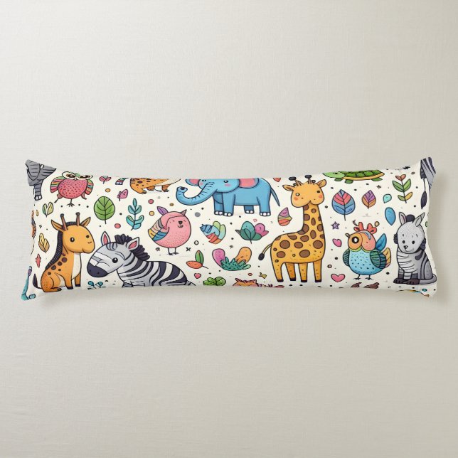 Tecknad Animal Mönster Kroppskudde (Framsidan)