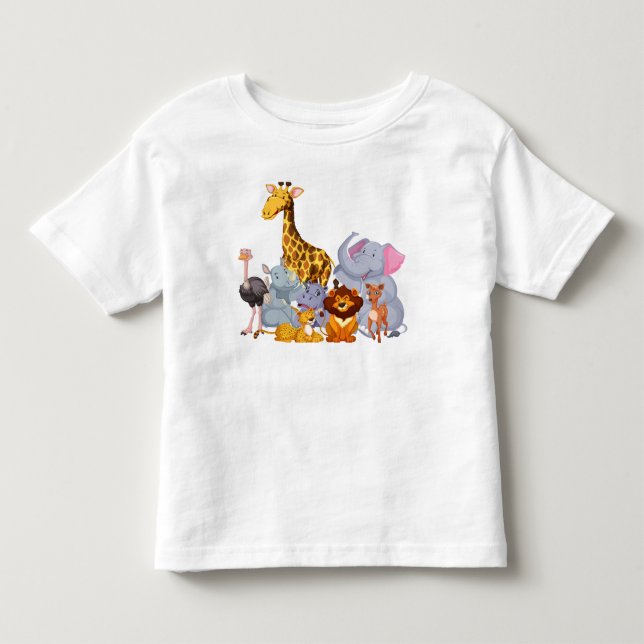 Tecknad Animals Småbarn Bra Jersey T-shirt (Framsida)
