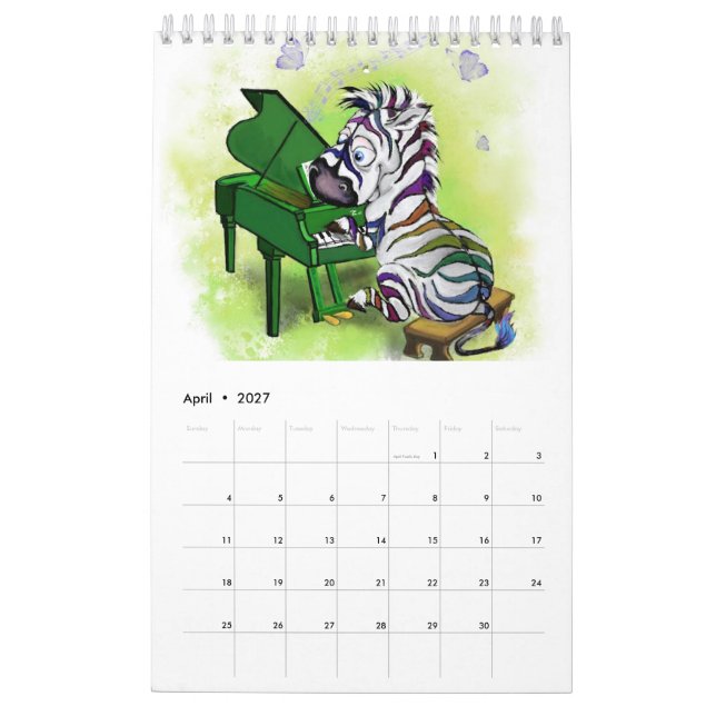 Tecknad Animals World - Funny Teckning - Children' Kalender (Apr 2027)