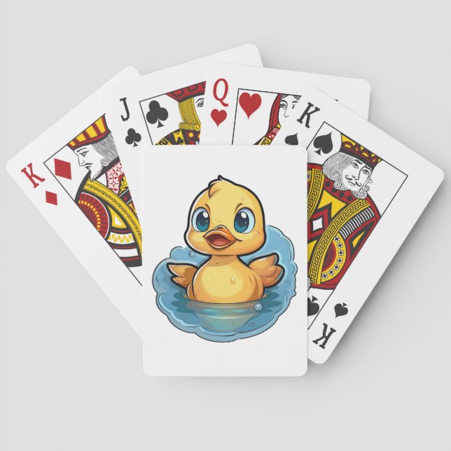Tecknad anka illustration casinokort (Baksidan)